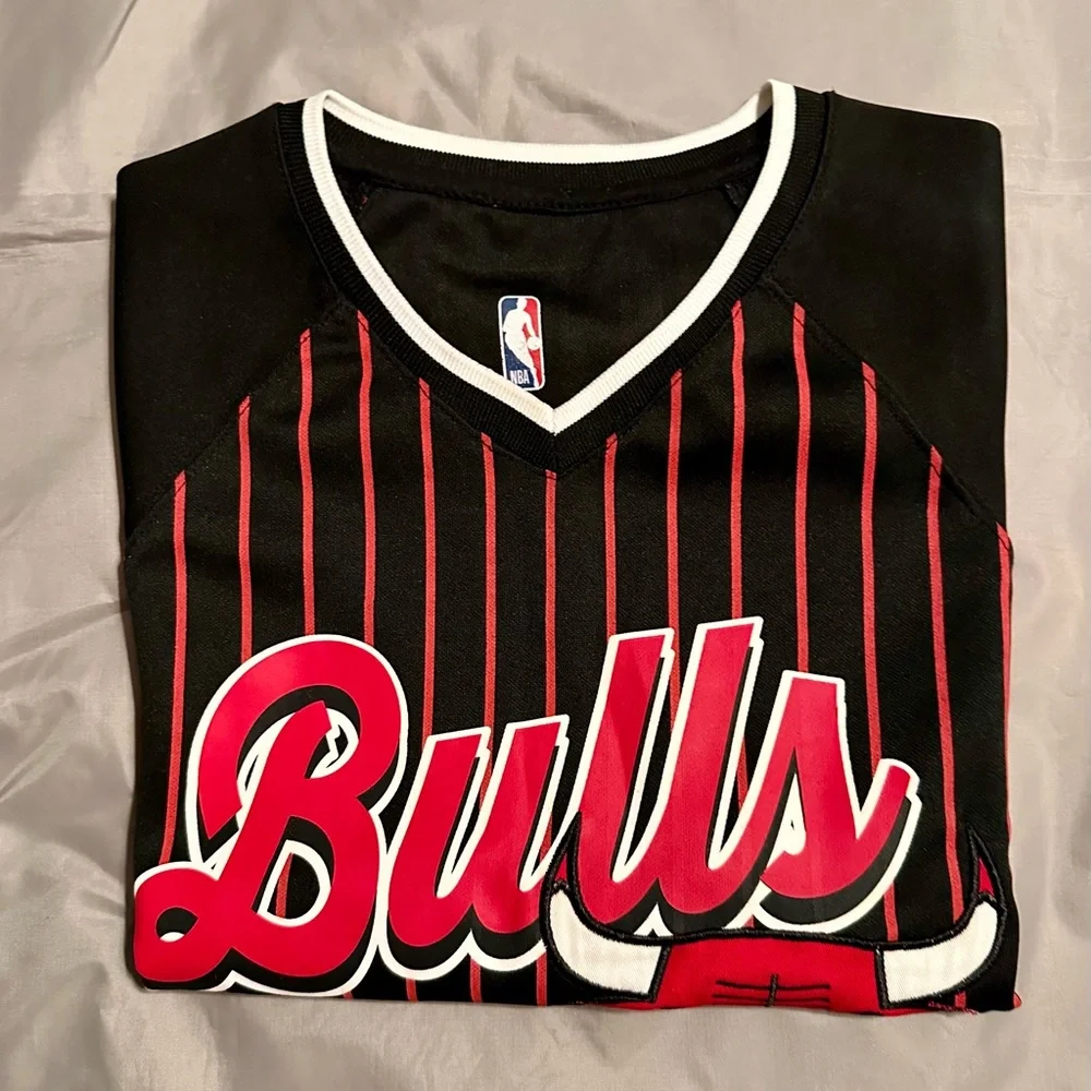 Boys Bulls Pinstripe Basketball Jersey